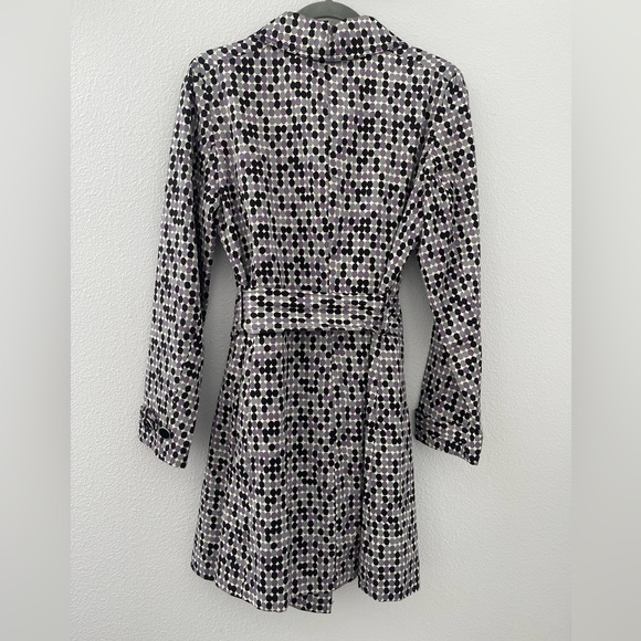 Apt. 9 Purple, Black and White Polka Dot Trench Coat - Picture 4 of 6
